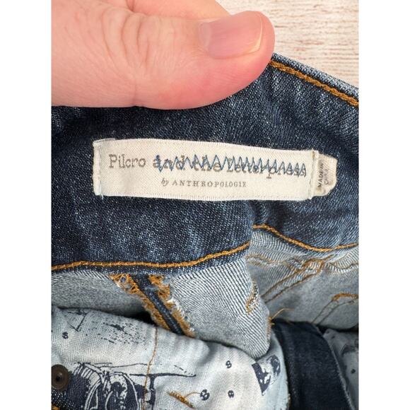 Pilcro Anthropologie Straight Leg Selvedge Mid Seam Jeans Women's 26 Blue - Picture 9 of 14